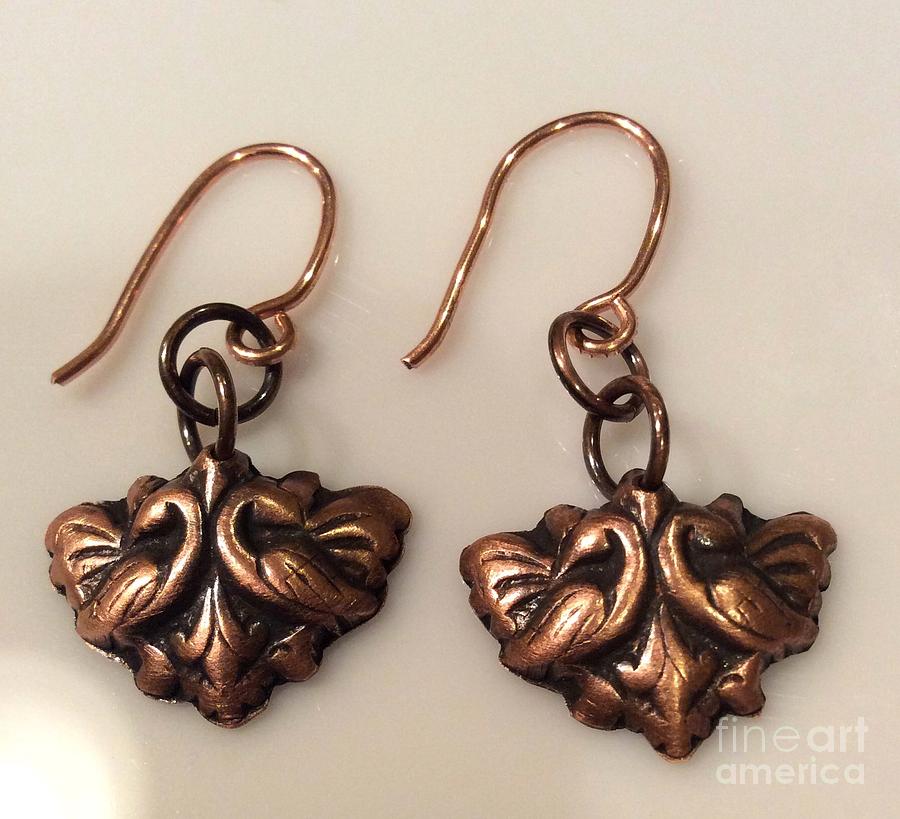 Victorian Style Copper Earrings Jewelry by Melany Sarafis
