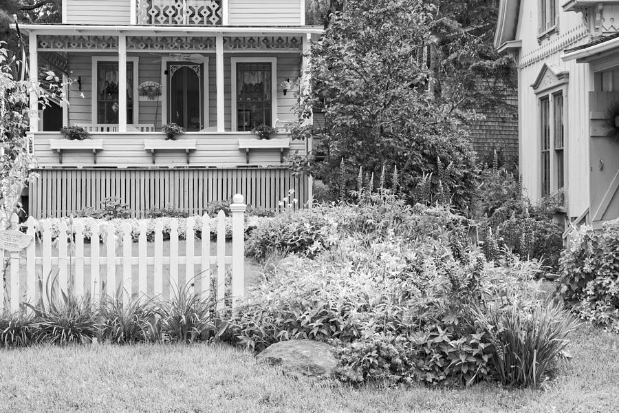 Victorian Style Cottage Northport Maine Black and White Photo Photograph by Keith Webber Jr