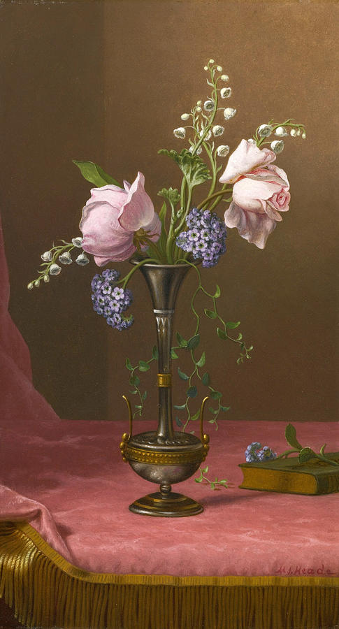 Victorian Vase with Flowers of Devotion Painting by Martin Johnson Heade