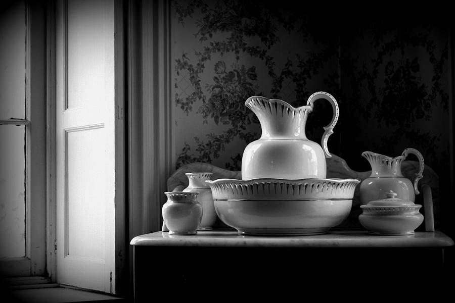 Victorian Washstand - Black And White Photograph by Joseph Skompski