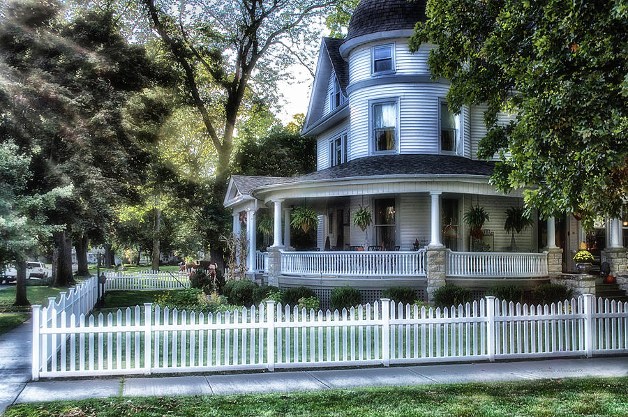 Victorian White Porch In Late Afternoon Photograph by Thomas Woolworth