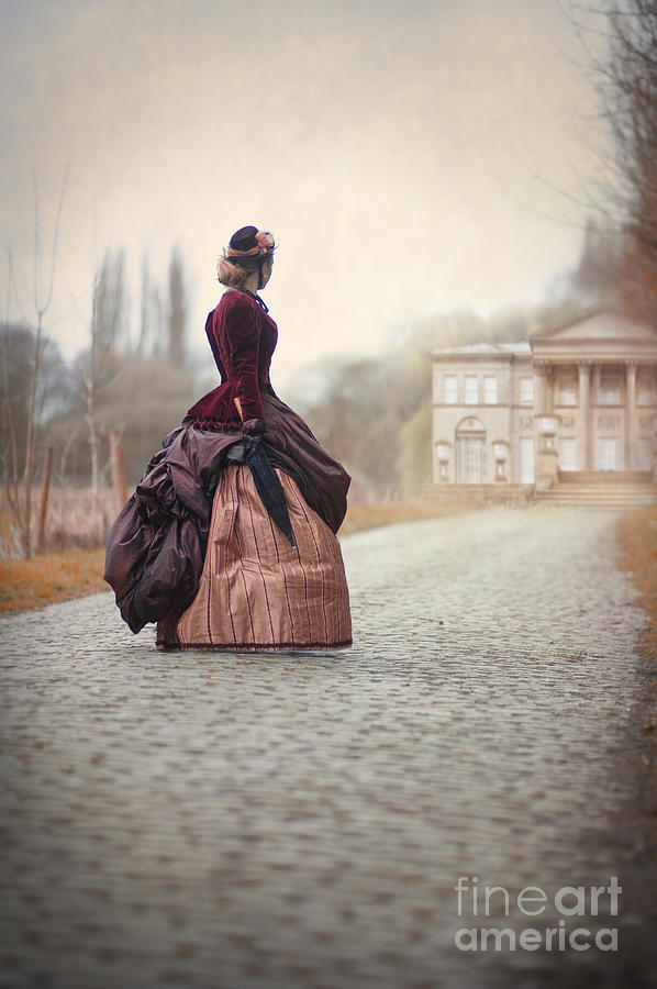 Victorian Woman Approaching A Country House Photograph by Lee Avison