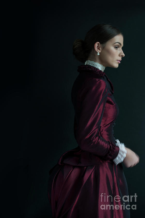 Victorian Woman In A Red Bussle Dress  Photograph by Lee Avison