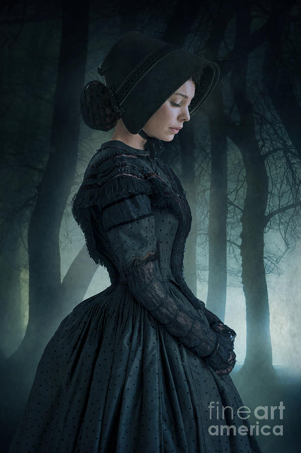 Victorian Woman In Black Mourning Dress Photograph by Lee Avison