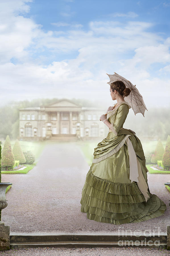 Victorian Woman Looking Towards A Country Estate Photograph by Lee Avison