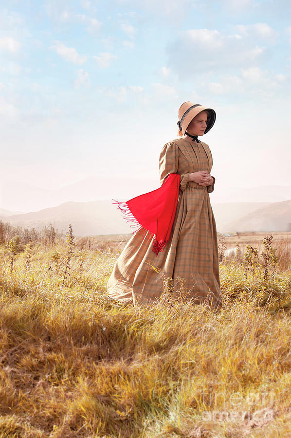 Victorian Woman On The Moors In Sunshine Photograph by Lee Avison