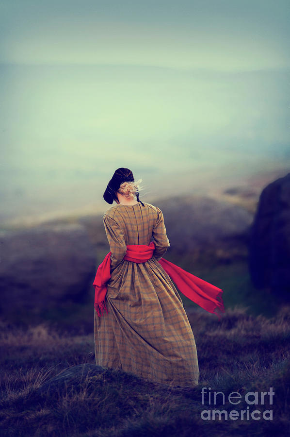 Victorian Woman Walking Down From The Moors Photograph by Lee Avison