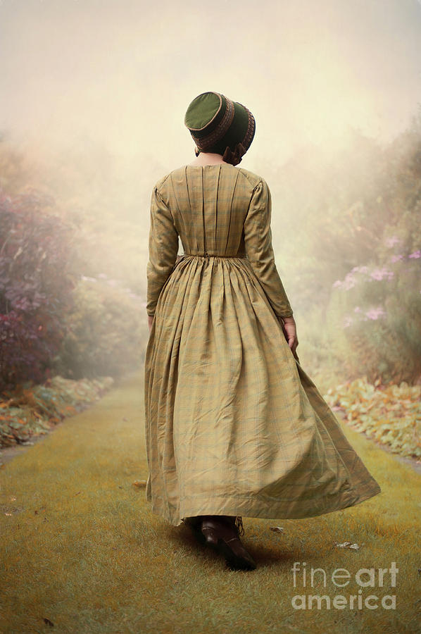 Victorian Woman Walking In The Garden Photograph by Lee Avison