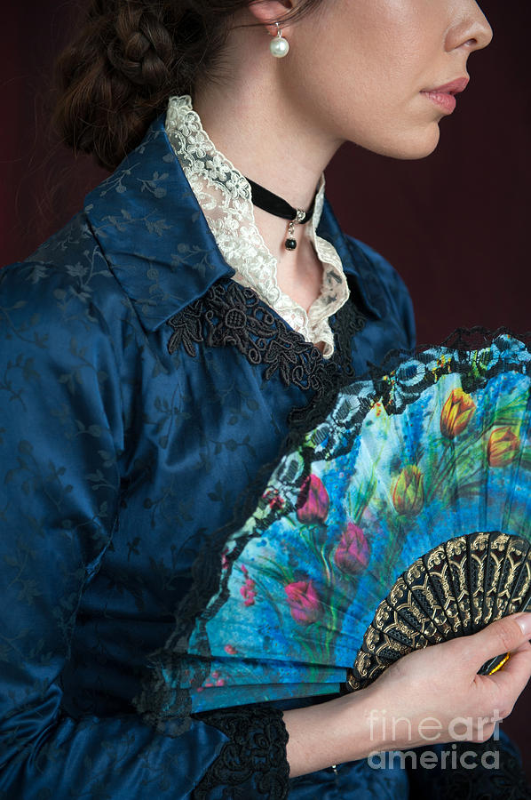 Victorian Woman With A Fan Close Up Detail Photograph by Lee Avison