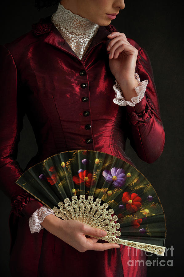 Victorian Woman With Fan Photograph by Lee Avison