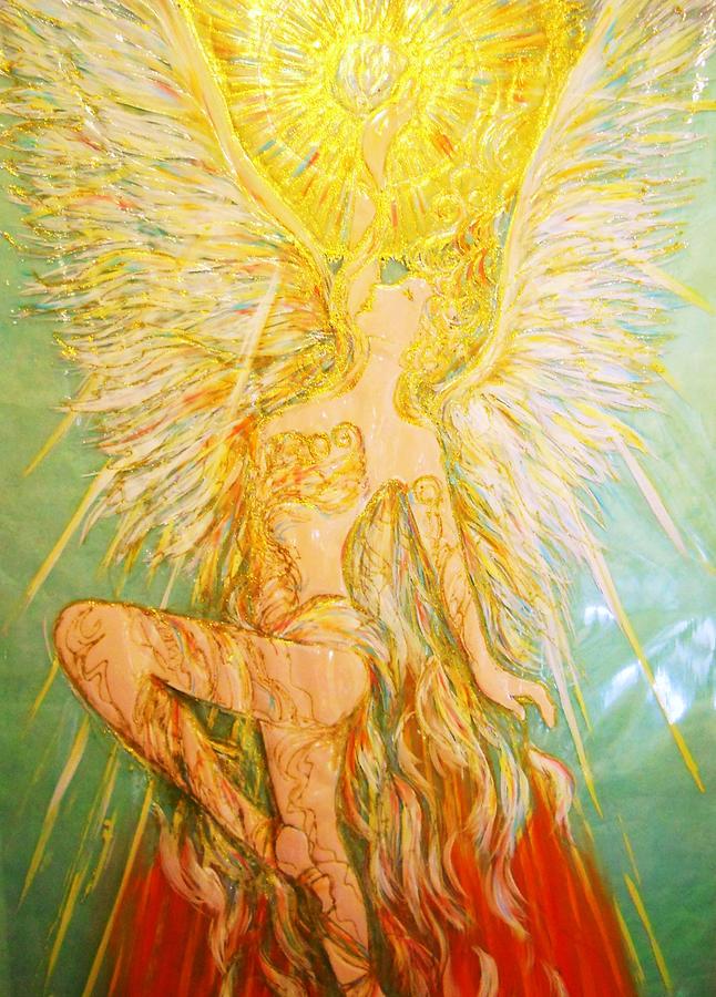 Angel Painting - Victory  angel  by Sara Ogi