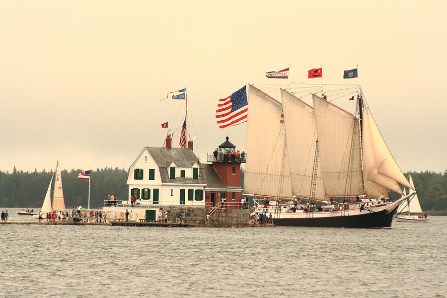 Victory Chimes Entering Rockland Harbor Photograph by Doug Mills