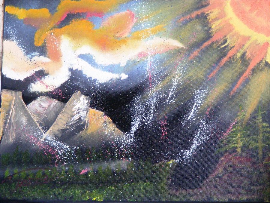 Landscape Painting - Victory of light over darkness by Reginald Pierre
