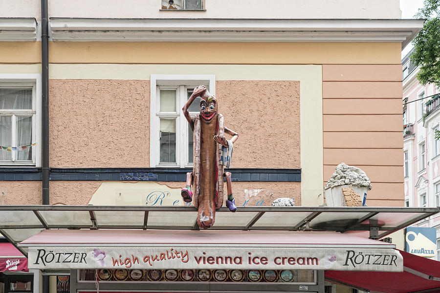Sign Photograph - Vienna Ice Cream by Sharon Popek