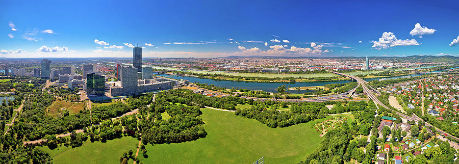 Vienna skyline and cityscape aerial panoramic view Photograph by Brch Photography