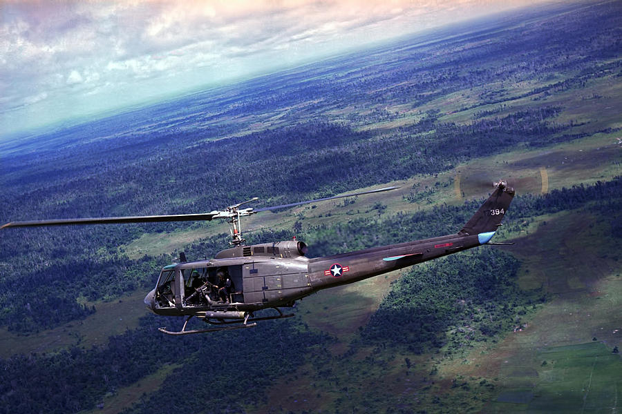 Vintage Photograph - Vietnam Huey 1971 by Peter Chilelli