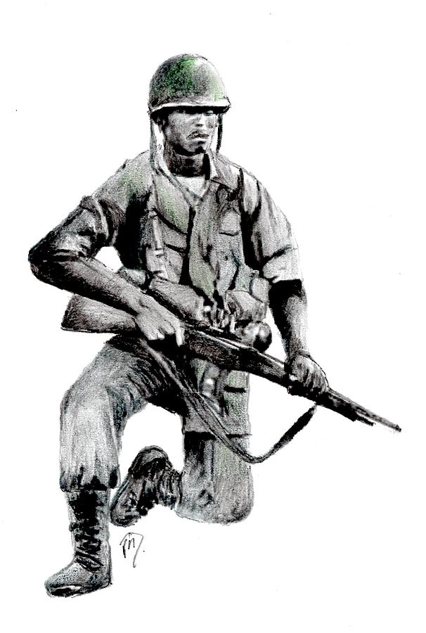 Vietnam Infantry man Painting by Joe Dagher