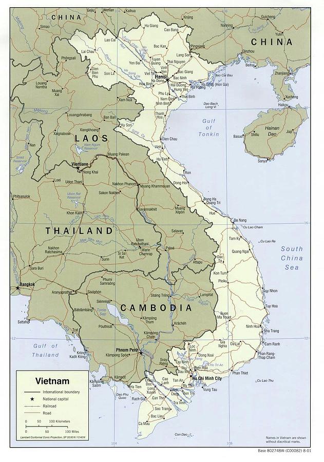 Vietnam, political, 2001 Photograph by Maps of Vietnam - Fine Art America