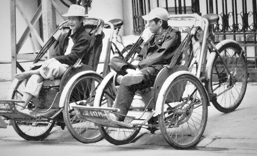 Vietnam Taxi, Black and White Photograph by Mark Mitchell