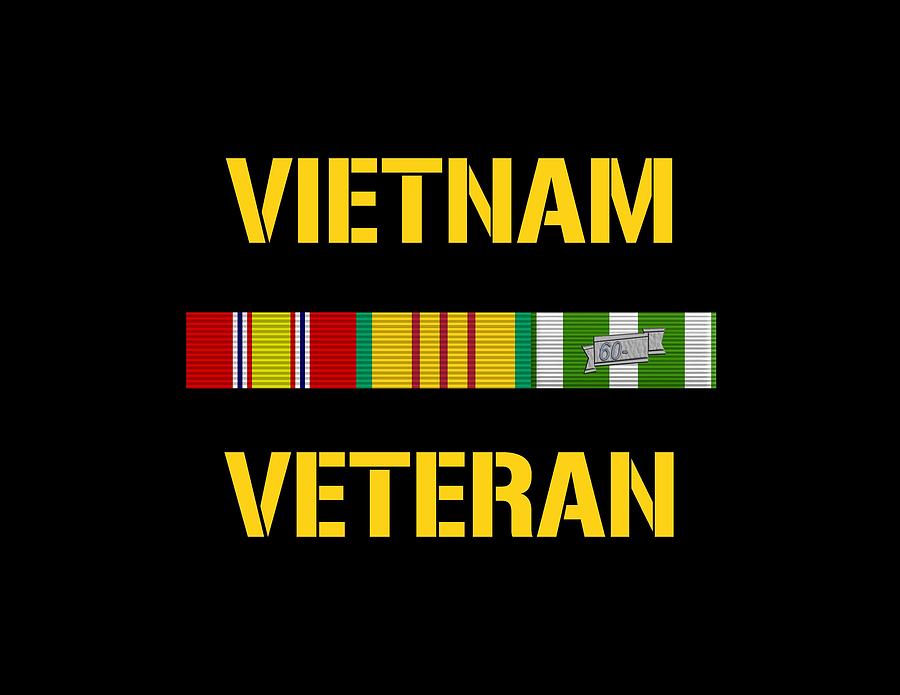 Vietnam Veteran Digital Art - Vietnam Veteran Ribbon Bar  by War Is Hell Store
