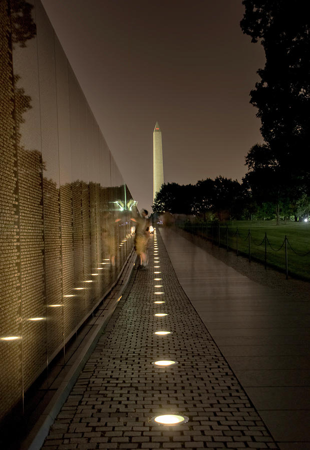 Vietnam Veterans Memorial At Night Photograph by Greg and Chrystal Mimbs