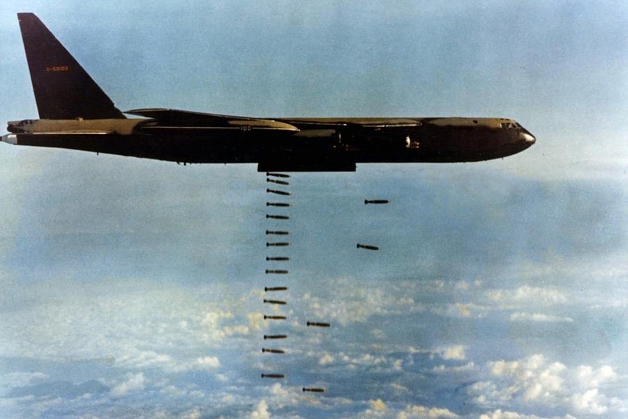 Jet Photograph - Vietnam War. A B-52 Drops Christmas by Everett