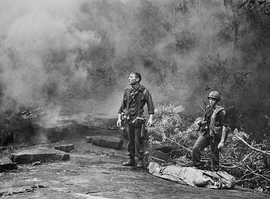 Vietnam War. Two American Gis Standing Photograph by Everett
