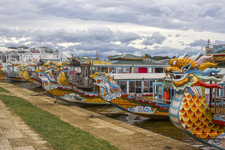 Vietnamese Dragon Boats Photograph by Venetia Featherstone-Witty