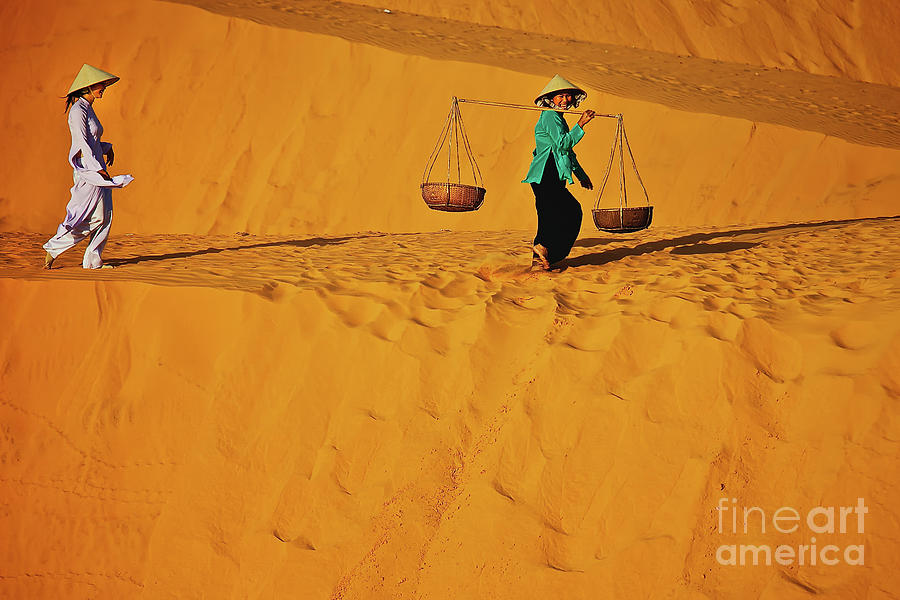 Vietnamese Woman At The Red Sand Dunes In Mui Ne, Vietnam, Southeast Asia Photograph