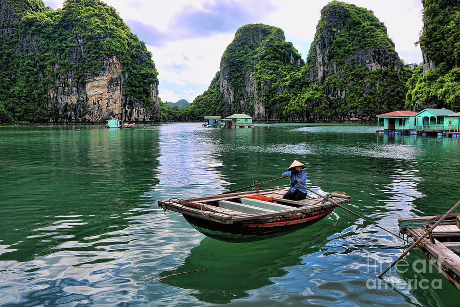 Vietnamese woman boat  Photograph by Chuck Kuhn