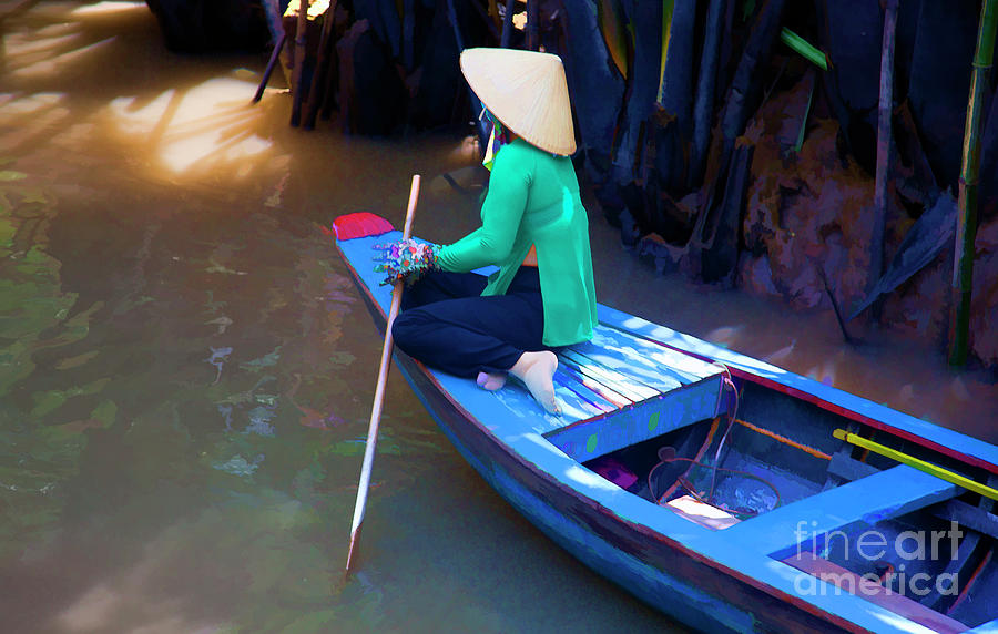 Vietnamese Woman Guild Tourist Boat  Photograph by Chuck Kuhn