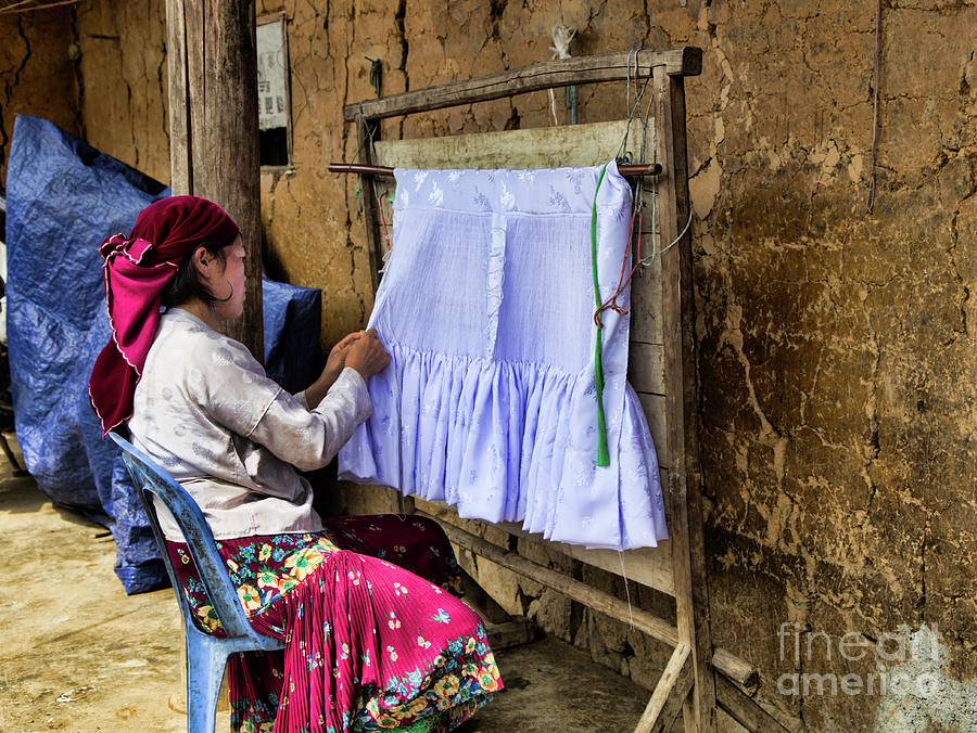 Vietnamese Woman Sewing  Photograph by Chuck Kuhn