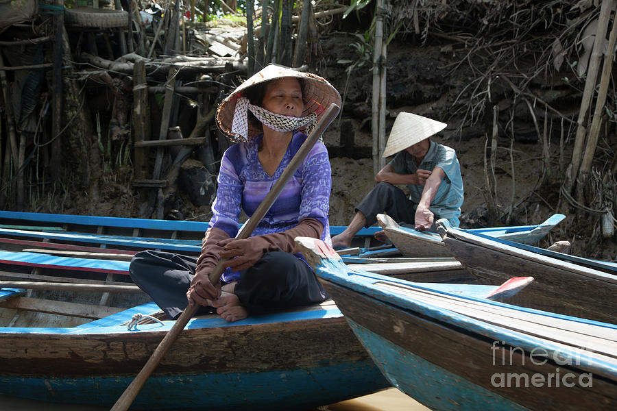 Vietnamese Woman Touring Boat Mekong Delta  Photograph by Chuck Kuhn