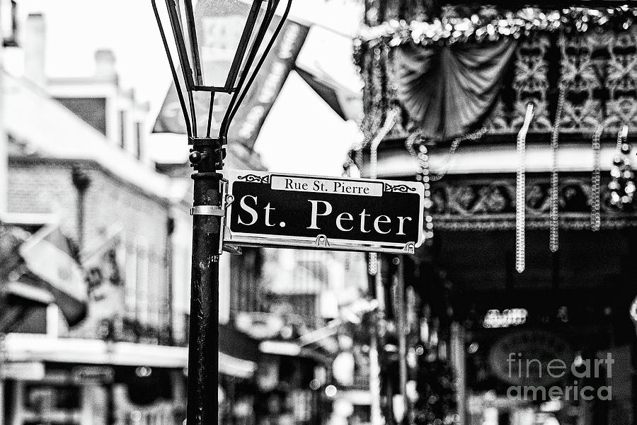 Vieux Carre Dressed For Mardi Gras - BW Photograph by Scott Pellegrin