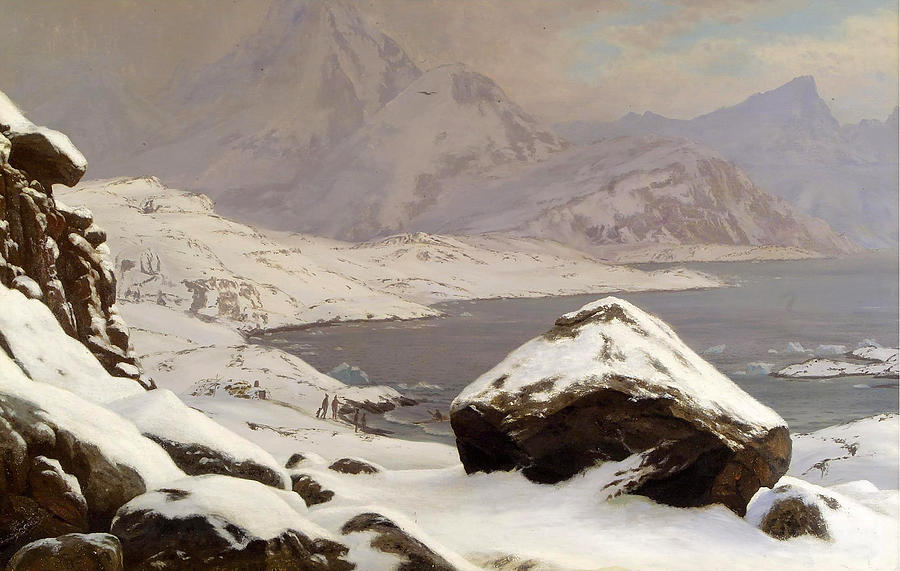 View Across a Lake in Greenland Painting by Carl Rasmussen