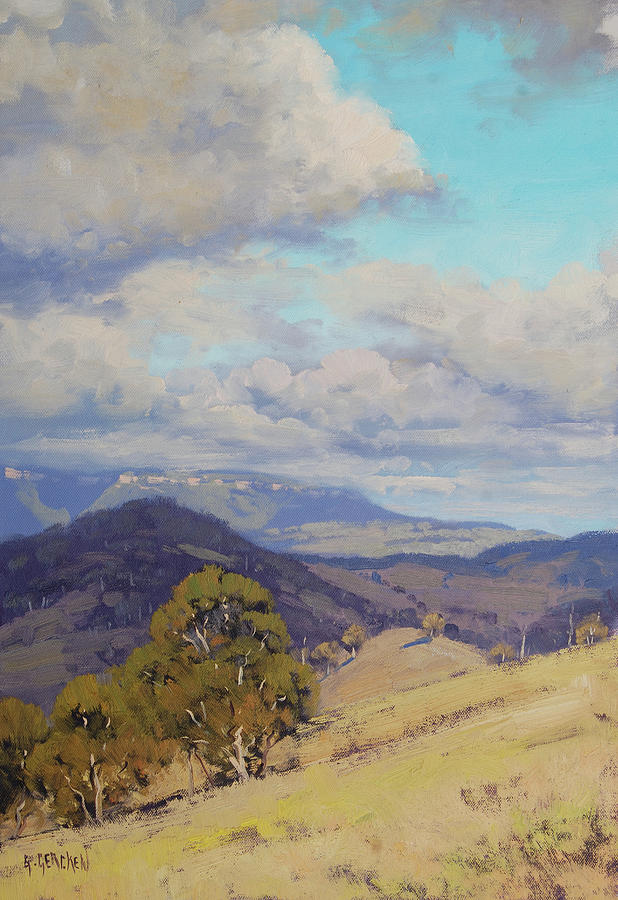 Nature Painting - View Across the Kanimbla Valley Australia by Graham Gercken