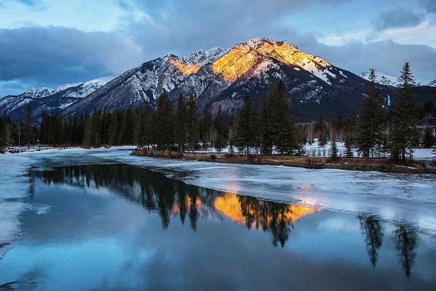 Mountains Sunrise Landscape Winter Reflection 