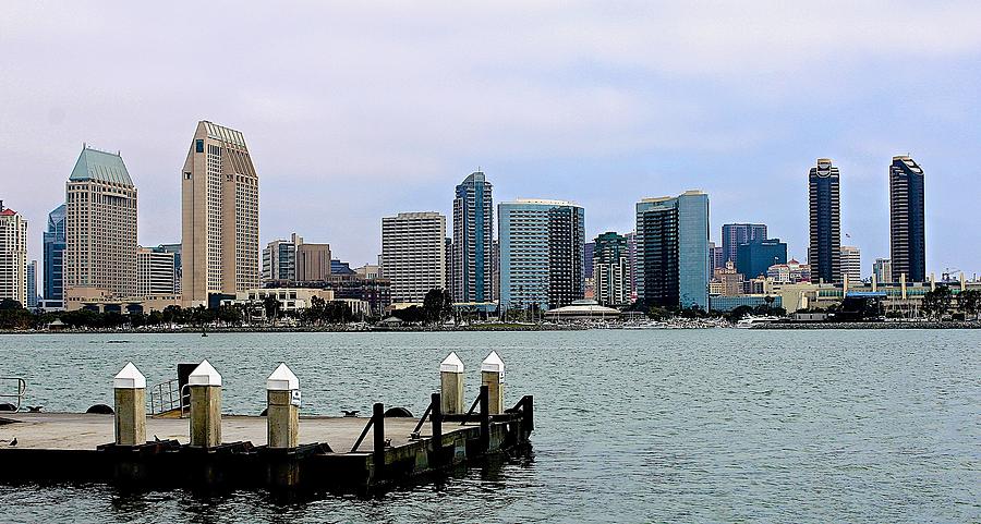 View at San Diego from Coronado Photograph by Barbara Zahno