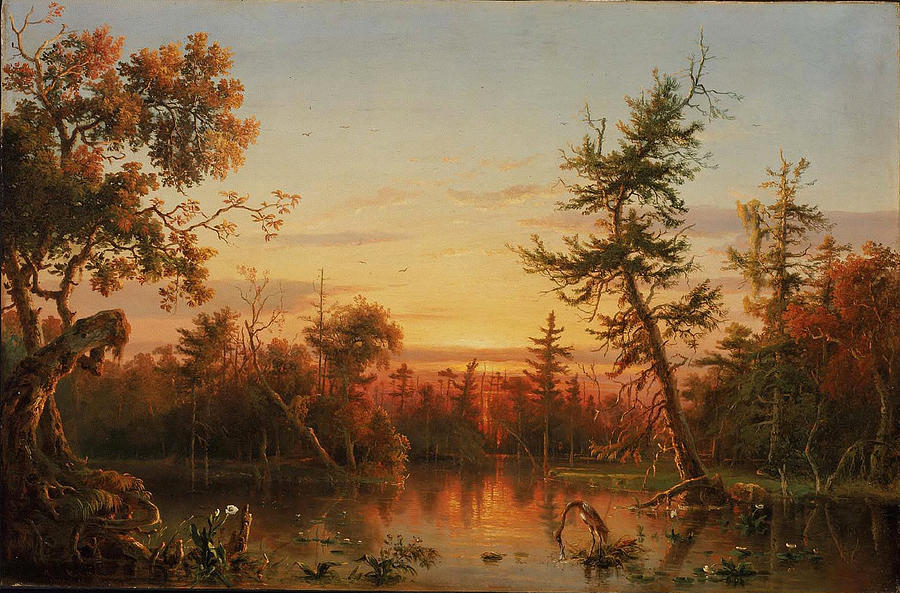 View Dismal Swamp North Carolina Painting by Regis Francois Gignoux