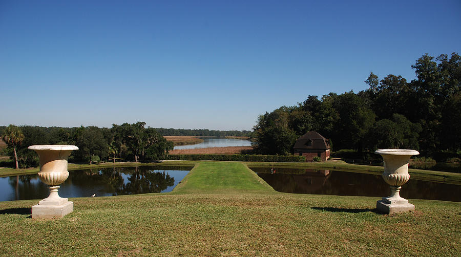Landscape Photograph - View down to the Ashley River at Middleton Place Plantation Charleston by Susanne Van Hulst