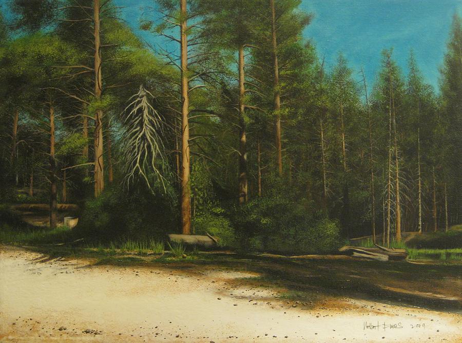 View from a Bench Painting by Nelbert Flores View from a Bench Painting by Nelbert Flores