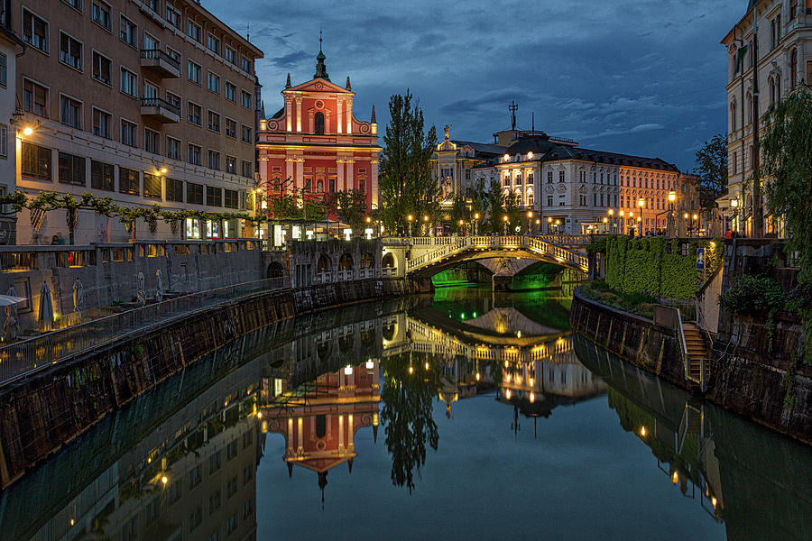 View from a Bridge - Ljubljana - Slovenia Photograph by Stuart Litoff