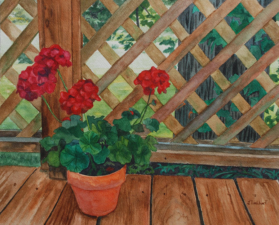 Watercolor Painting - View from a Deck by Lynne Reichhart