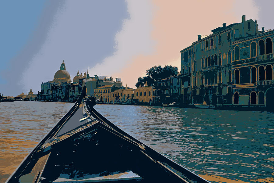 Architecture Painting - View from a Gondola on the Grand Canal Venice Italy by Elaine Plesser