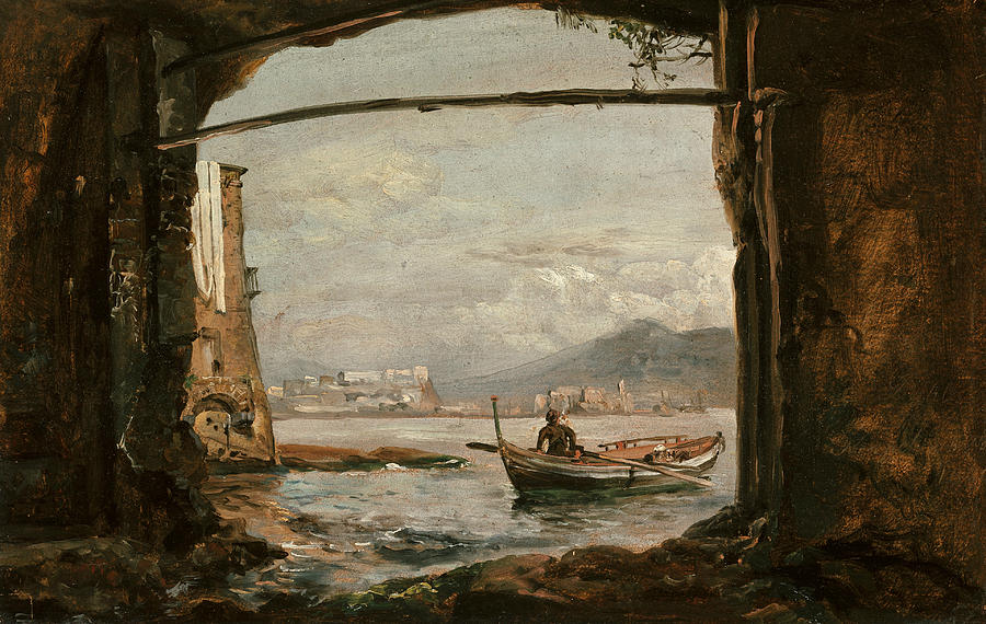 View from a Grotto Near Posillipo Painting by Johan Christian Dahl