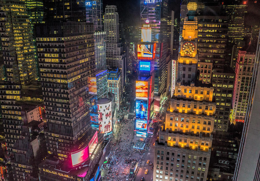 Times Square Photograph - View from Above by June Marie Sobrito