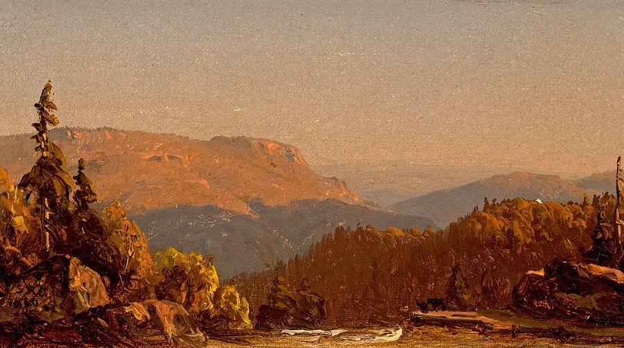 View from above Kaaterskill Cove Painting by Sanford Robinson Gifford