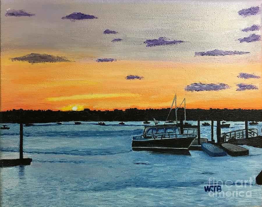 Sunset Painting - View from Black Bass Grill by William Bowers