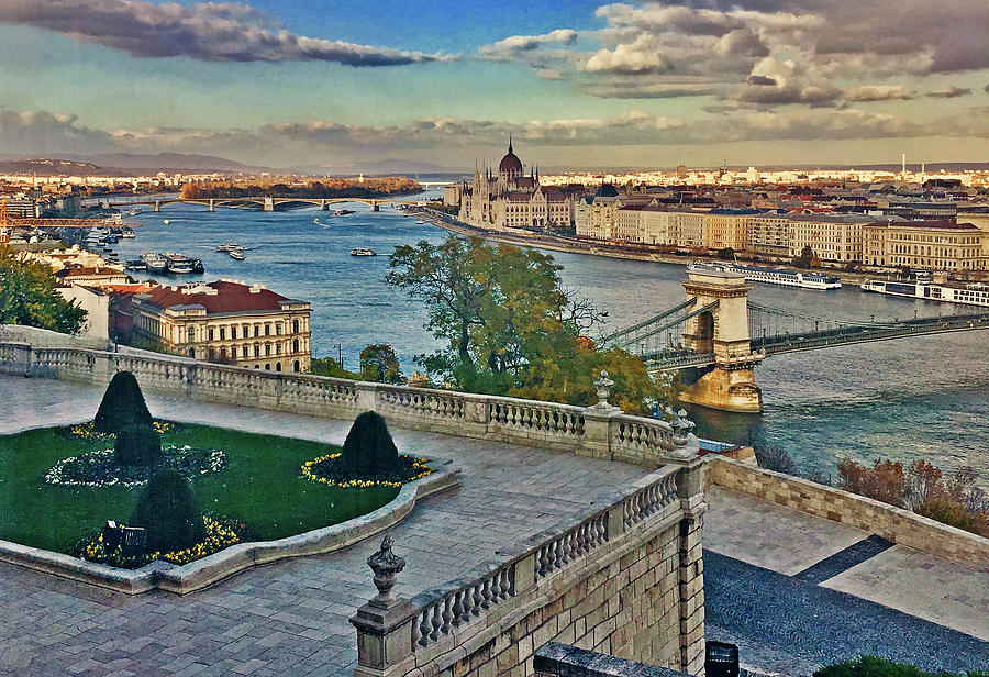 View from Castle Hill, Budapest, Hungary Digital Art by Jim Pavelle
