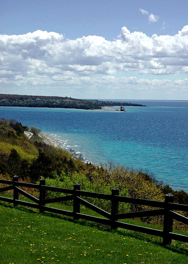 View From Mackinac Island Of Round Island Lighthouse 3 Photograph